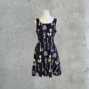 2000s skeleton print dress